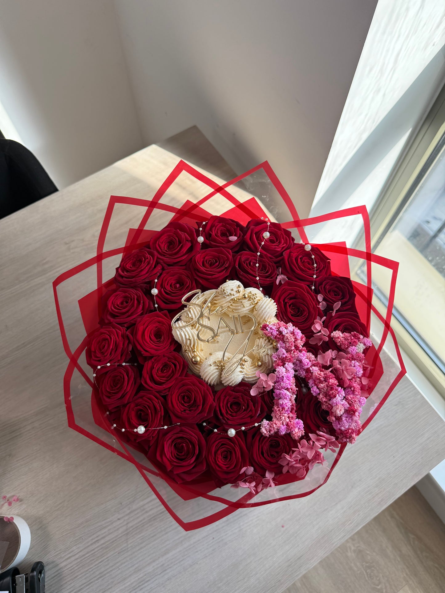 The “She said Yes” Bouquet (with letter initial)